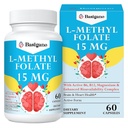 15mg L Methylfolate (5-MTHF) - Aktiv folsyra berikad med vitamin B6 och B12-60 Vegetariska kapslar - Non-GMO, Gluten-Free