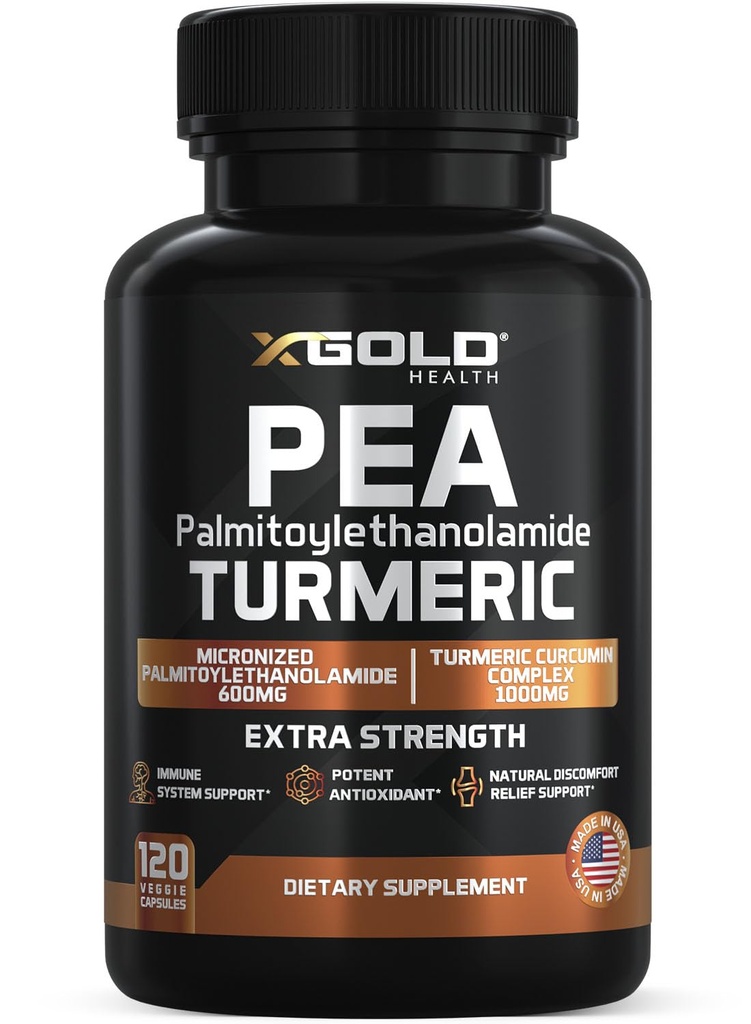 Pea Palmitoyylietanoliamidi + Turmeric Curcumin Complex ... 1600mg Micronized 99% & 95% Curcuminoids...