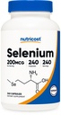 Nutricost Selenium 200mcg, 240 Kasvissyöjäkapselia, ei-muuntogeenisiä organismeja, gluteeniton L-selenometioniini