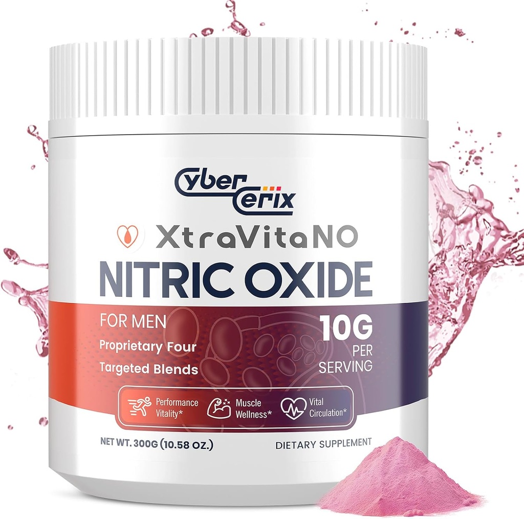 Typpioksidi täydentää miesten - Extra Strength Typpioksidi Booster Powder for Heart, Kierto, Veren virtaus, Energia, Endurance - 10g per Serving, 30 tarjoilua
