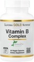 Kalifornia Gold Nutrition B-vitamiini Complex, Thiamin B1, Riboflaviini B2, Niacin B3, Pyridoksiini B6, Biotiini B7, Panthenic Acid B5 ja Pro Folate B9, Gluteeniton, 60 kasviskapselia