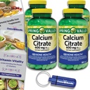 Spring Valley Kalsiumsitraatti Tabletit Ruokavalion täydennys 600 mg 300 Ct 4 pk Valitse Bundle (1200 yhteensä) + Vitamiini opas & pilleri Container (6 tuotetta)!