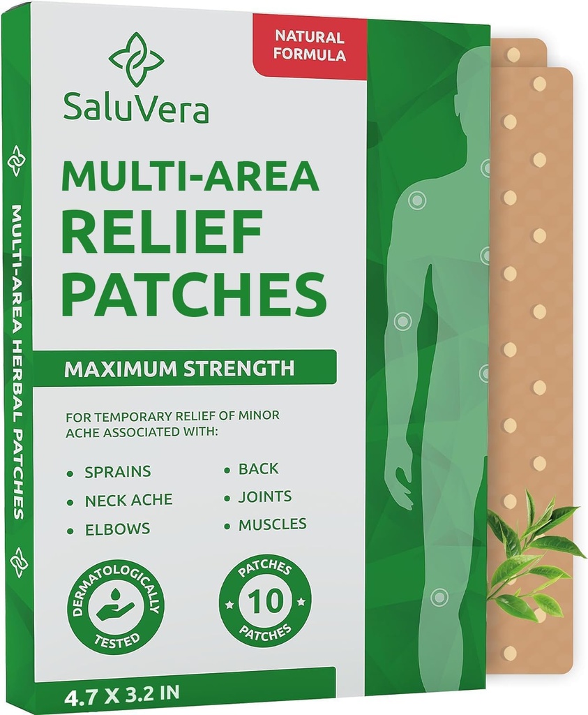 Patches - Extra stora värmepatchar - Maximal styrka Natural Muscle & Joint Relief Back Patches - Fast-Acting, Gentle on Skin, Hot Patches for Back, Shoulder, Neck, Knee & Foot,10 Pack (L)