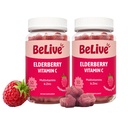 BeLive Elderberry Gummies with Zinc and Vitamin C - Immune Support Supplement with Vitamin D, A, E, B12 - Gummies for Healthy Bones & Teeth, Vegan, Keto & Non-GMO - Raspberry Flavor
