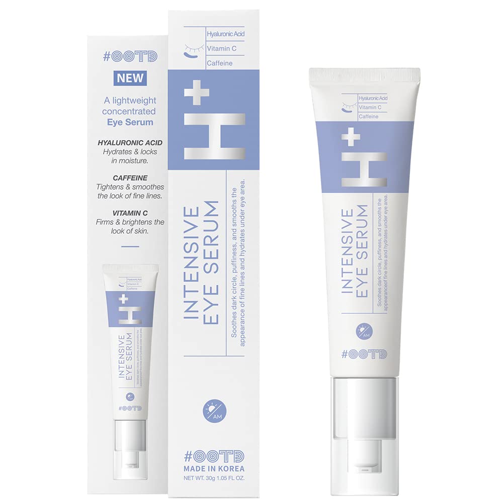 Korean silmäseerumin Under Eye Hydraating, Anti-aging Wringkles Jimping Puffy Eye Bags Tumma ympyrä, Hyaluronic Acid, C-vitamiini, kofeiini, Vegaani silmässä hoito 30g