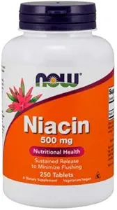Niasiini, 500 mg, Tr 250 Tabs mennessä Now Foods (paketti 3)