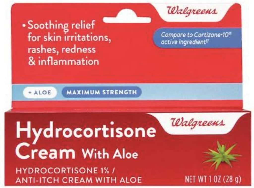 Walgreens Hydrokortison med Aloe Cream 1% Maximun Styrka