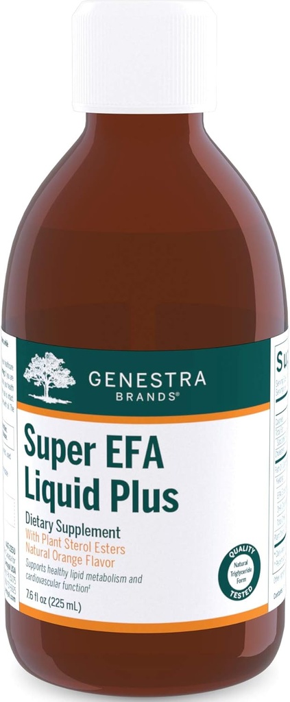 Genestra Brands Super EFA Liquid Plus | Essential Fatty Acid Formel med växtsteroler | 7,6 fl. oz.