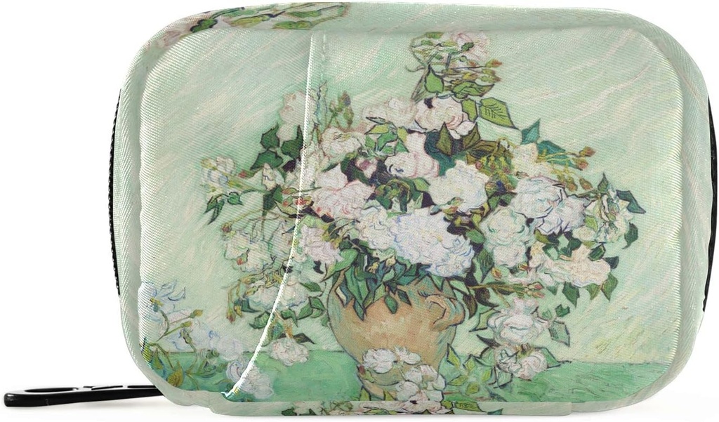 Ruusut Van Gogh Pill Box 7 päivän pilleri tapauksessa laukku matka pilleri Järjestäjä laukku Zipper Kannettava Viikoittain tapauksessa Kompakti koko vitamiini täydentää haltija