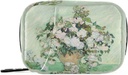 Roses Van Gogh Pill Box 7 Day Pill Case Bag Travel Pill Organizer Bag med Zipper Portable Weekly Case Compact Size för vitamin Supplement Holder
