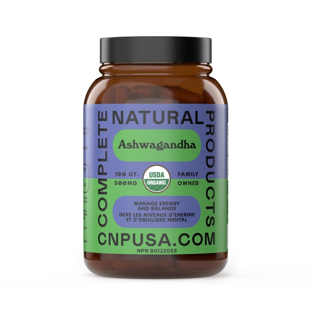 Organiska Ashwagandha kapslar - 100 kapslar 500mg Ren Organisk Ashwagandha Supplement för Calming Support