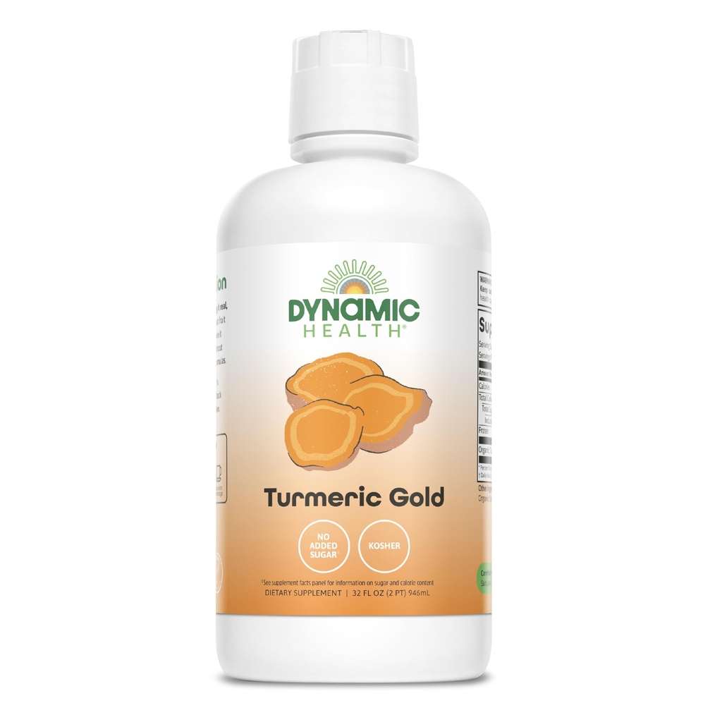 Dynaaminen Health Turmeric Gold, 100% mehua, Turmeerinen täydentää, Ei lisäaineita, Joint Support, Antioksidantti, Tulehdus, Vegaani, Gluteeniton, 32 Fl Oz