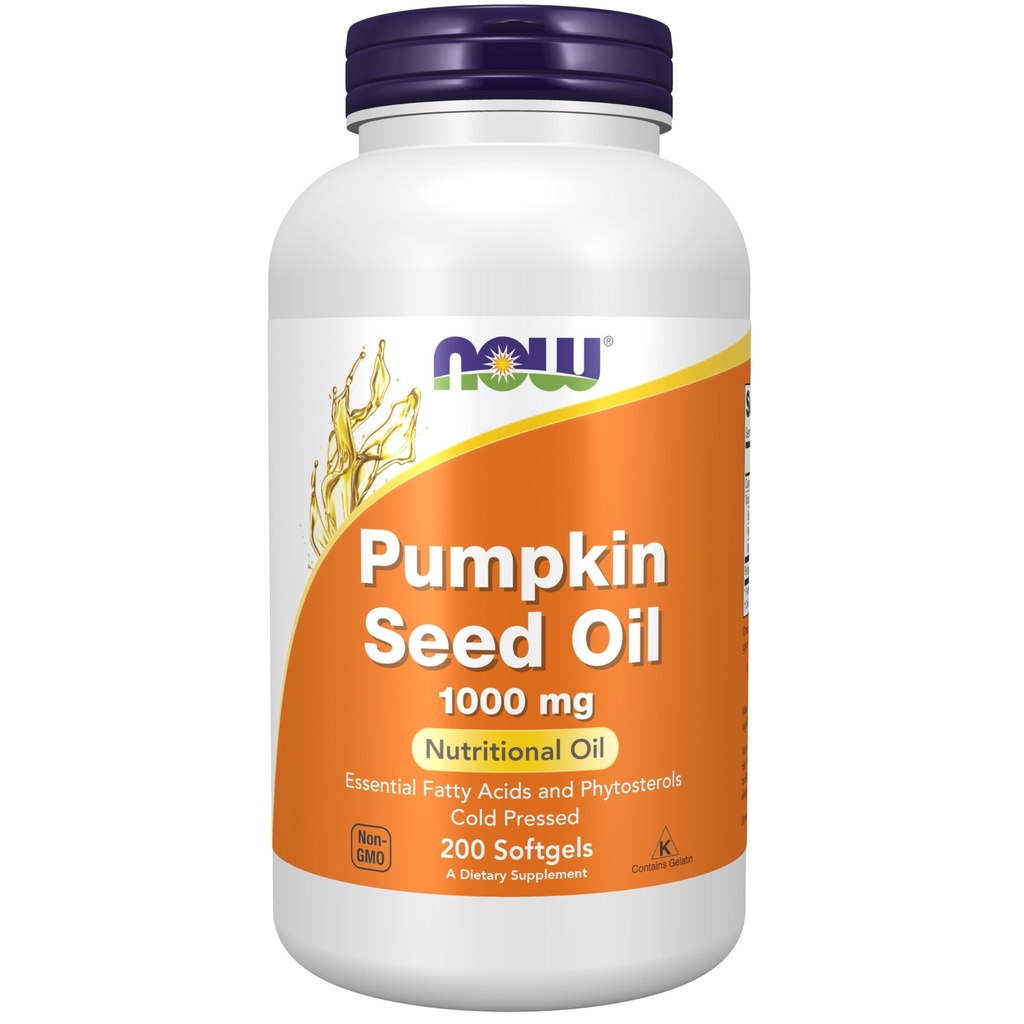 Nu tillskott, Pumpkin Seed Oil 1000 mg med väsentliga fettsyror och fytosteroler, Cold Pressed, 200 Softgels