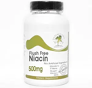 Flush Free Niacin 500mg ~ 90 kapselia - Ei lisäaineita ~ Luontolisät