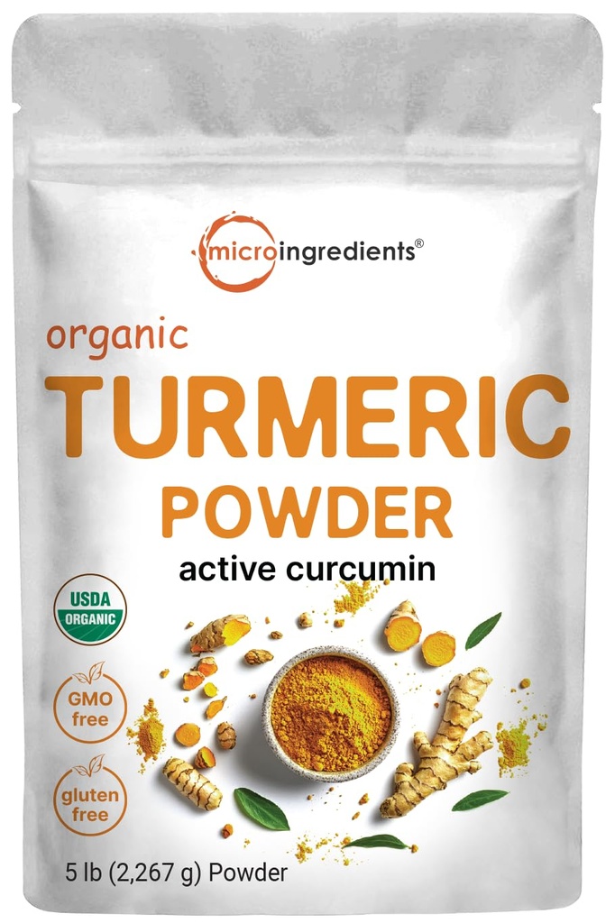 Organic Turmeeric Powder, 5 kiloa ...Rich in Active Curcumin ... Pure Turmeeric Supplement ... Antioksidantti Tuki Joint & Immuno Healthille...