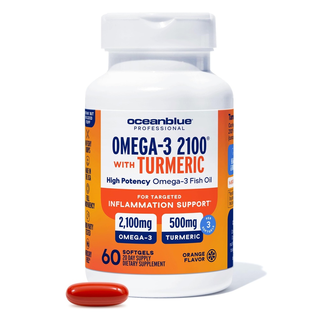Oceanblue 2100 Triple Strength Omega-3 Fish Oil Turmeric ...