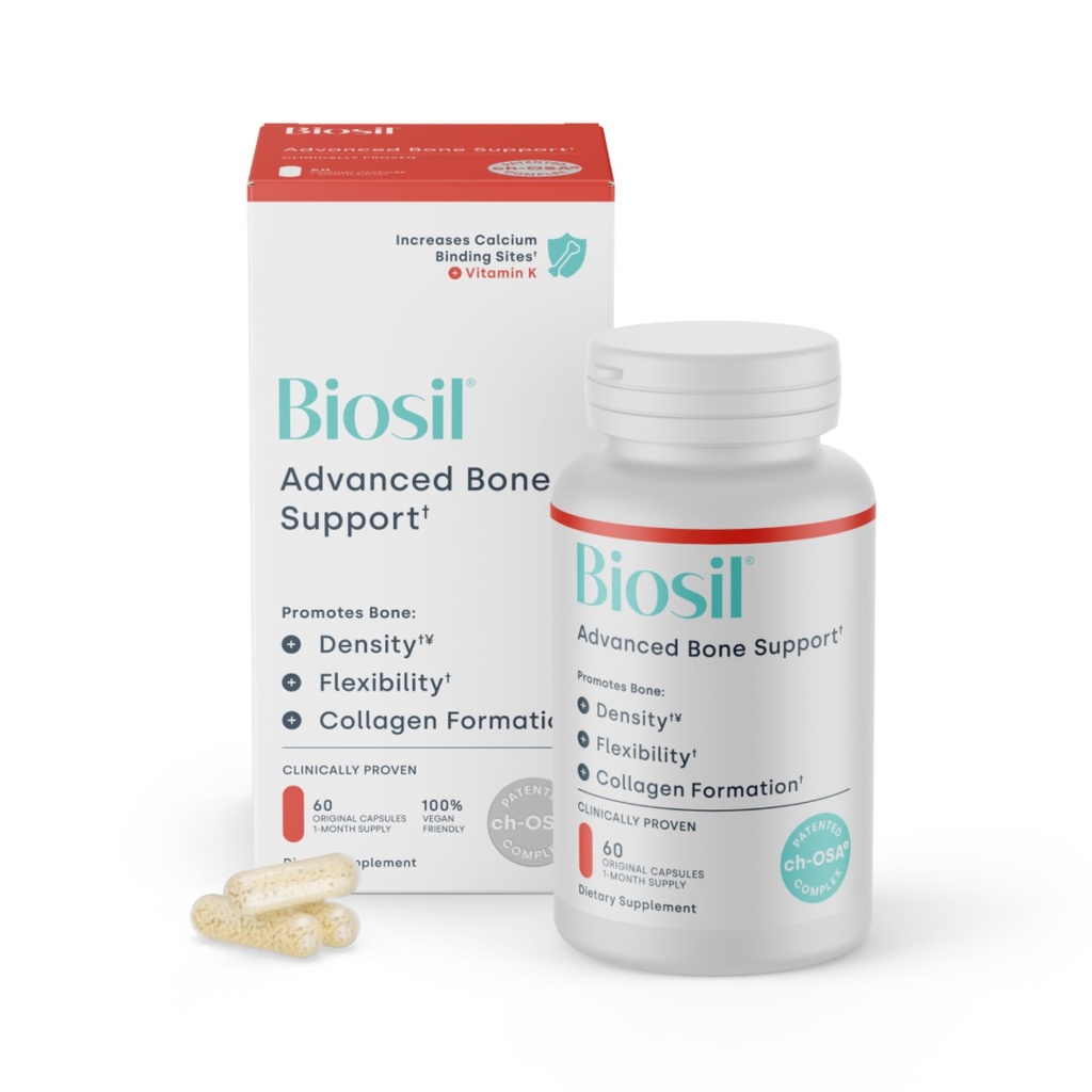 Biosil Bone Collagenizer Ultra - 60 kasviskapselia - patentoitu ch-OSA Complex + koliini, inositoli, MK7 & B12-vitamiini - GMO vapaa - 30 päivän toimitus