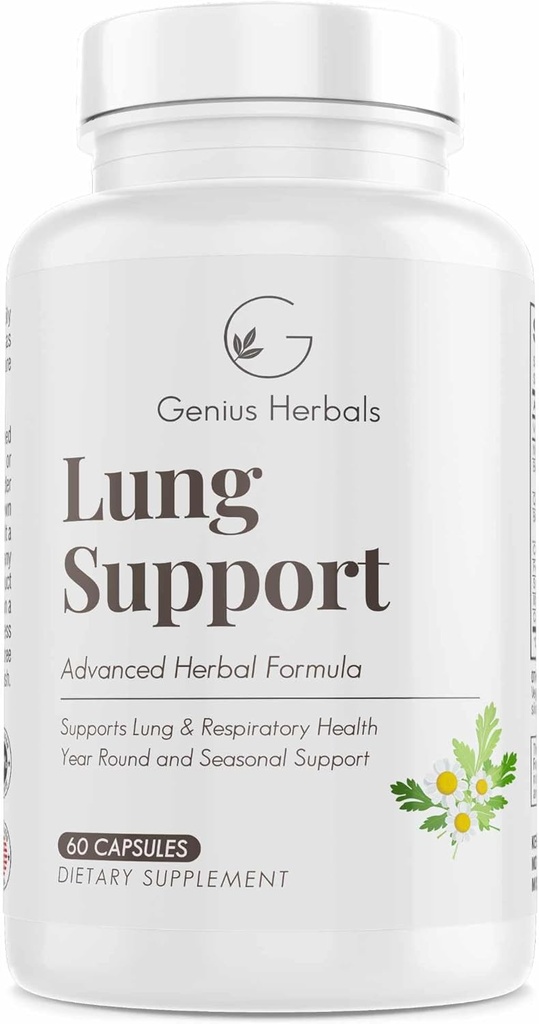 Lung Support - hjälper dig att andas mer bekvämt, året runt säsongsstöd, Lung Cleanse & Lung Detox Formel, 60 kapslar