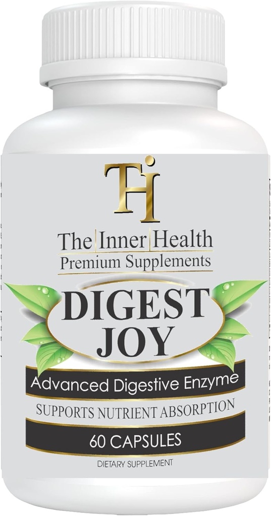 Digest Joy - Advanced Enzyme Blend for Optimal Digestion Support - Amylase, Lipase, bromelaiini, Proteaasi, laktaasi ja muut entsyymit(60 Kasvikapselit)