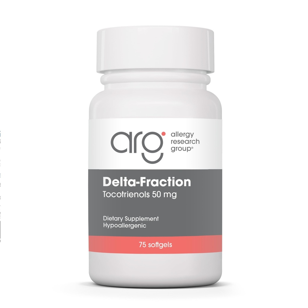 Allergy Research Group Delta-Fraction Tokotrienols Supplement - 50 mg E-vitamiini, Annatto, Gamma, Tokotrienoleja Vain, Tokoferolivapaa, Hypoallergenic, Softgels - 75