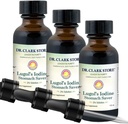 Tri. Clark Lugol.s Jodi 2% Solution - Aqueous ja 2% Granular Jodi - Natural Smaach Relief and Healthcare - 1 fl. Oz Dropper 3Pack