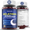 Melatoniini 20 mg Gummies aikuisille - Sokeriton melatoniini Gumies Extra Strength L-Theanine, Magnesium, Ashwagandha, Turmeric, D3 & Sinkki - Non-Habit Forming