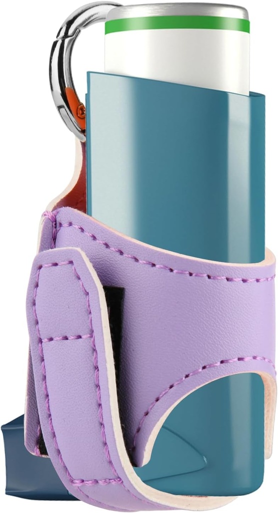 Beautyflier Asthma Inhaler Holder PU Leather Travel Handy Holder för vuxna och barn, Inhaler ingår inte