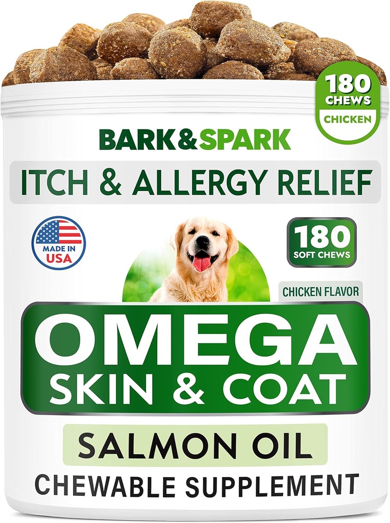 BARK&SPARK Omega 3 koiralle - 160 kalaöljyä koirille - iho- ja turkkilisä - EPA & DHA rasvahapot - koiran lohiöljy - Sardelli