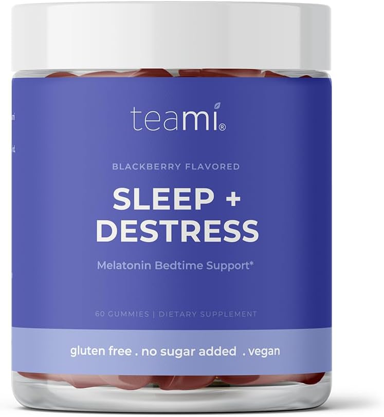 Teami Sleep + Destress, Melatoniini Nukkumaanmenoaika Tuki Gummy-vitamiini