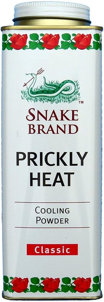 Snake Brand Prickly Heat Cooling Powder för Everyday Use - Anti-Chafing, Heat Rash Relief, Classic Original Scent (9,9 Oz / 280g)