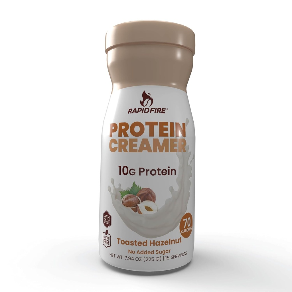 Protein Creamer, Hazelnut Flavor, Keto Friendly, 10 g protein med vitaminer och mineraler, 15 portioner, kan öka ämnesomsättningen och öka energi, multi, 7,94 Ounce