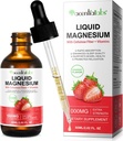 Magnesium Glycinate Liquid, Liquid Magnesium 1000Mg, Magnesium Drops, Liquid Magnesium Supplement, jossa selluloosakuitua, B6-vitamiinia, C, D, Sinkki, Dgestive Health, Promotes Rentoutumista, Ei sokeria,2 Fl Oz