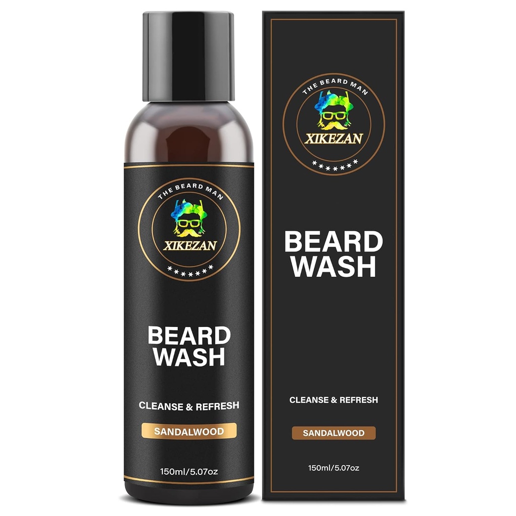 XIKEZAN Partapesu Shampoo w/Luonnon Biotin Argan & Jojoba Oils Syvästi puhdistaa Smooths Pehmentää & vahvistaa,Joulu Sukat Isänpäivä Lahjat miehille Isä poikaystävä aviomies