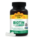 Country Life High-Potency Biotin 10mg - Vegan & Gluten-Free Biotin Supplement för hud och naglar, energi Metabolism - Biotin 10000mcg kapslar