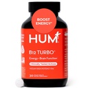 HUM B12 Turbo, B12-vitamiinin täydentää, Daily Energy Support, Kalsium luun terveys, B-12-vitamiinin energialisät, Gluteeniton, Vegaani, Ei-muuntogeenisiä, 30 Vegan High Potency Tablets