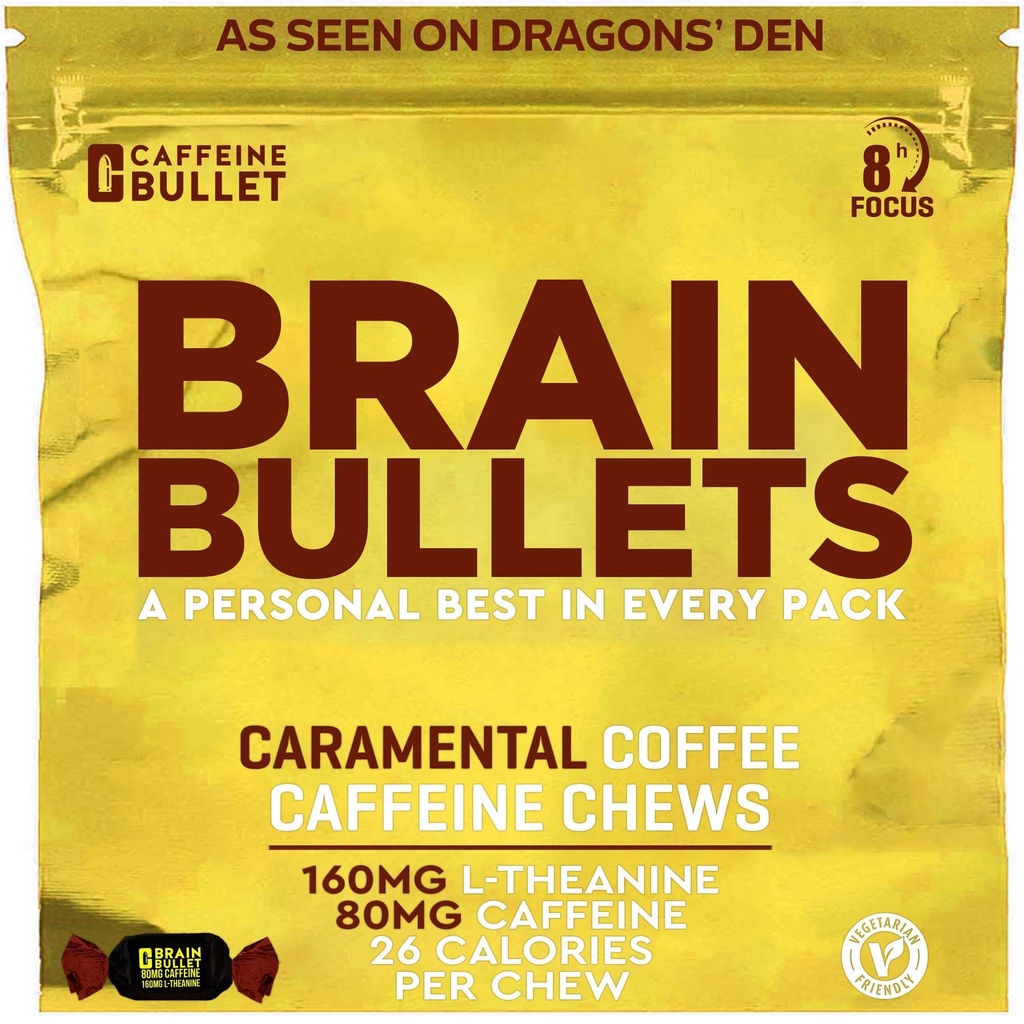 80mg kofeiini & 160 mg L-Theanine Focus Enhanceing Energy Chews (40 Servings) 