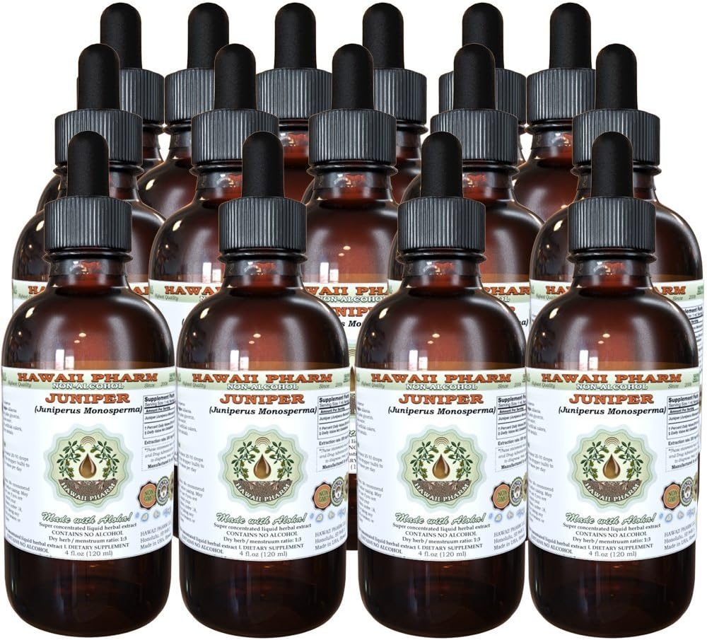 Juniori alkoholiton nesteuute, orgaaninen Juniper (Juniperus Monosperma) Kuivattu Berry Glycerite Havaiji Pharm luonnollinen kasviperäisten täydentää 15x4 oz