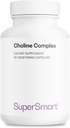 Supersmart - Choline Complex (Patented & High Strength) - med Choline Bitartrate, GPC Choline & CDP Choline - High Potency Choline Supplements | Non-GMO & Gluten Free - 60 Vegetariska kapslar
