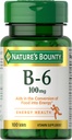 Luonnon Bounty-vitamiini B6 100 mg tabletit - tukee energian aineenvaihduntaa ja hermoston terveys, 100 Ct