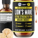 HERBIFY Lions Mane Supplement - Daily Mushroom Supplement för minne, fokus och klarhet - Brain Booster - Lions Mane Tincture för immunstöd - 4 Fl oz