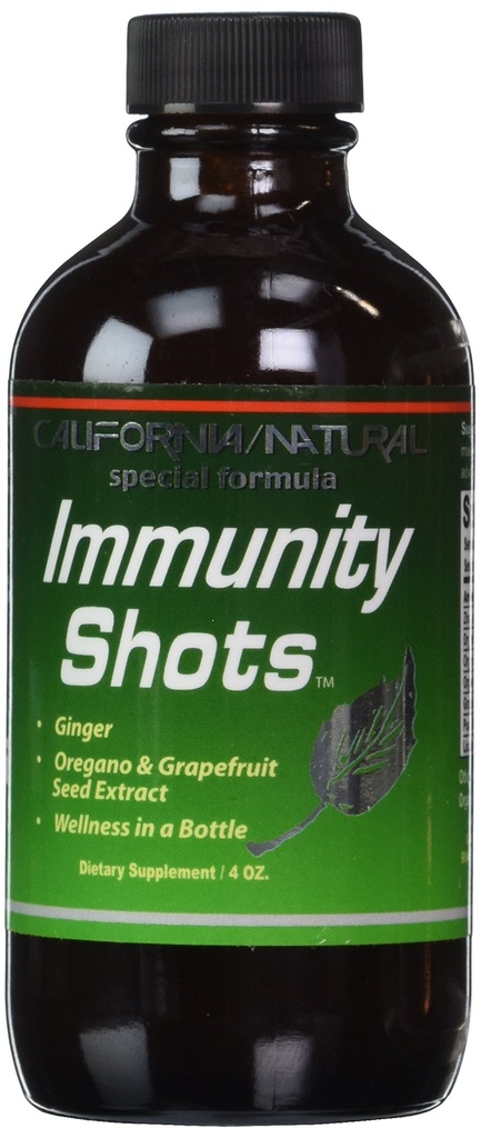 California Natural Immunet Shots 4oz Bottle Sinkki, Organic Ginger Root, Oregano Oil - Potent & Pure Immunet System Booster - Immunosysteemin tuki (Pack of 1)