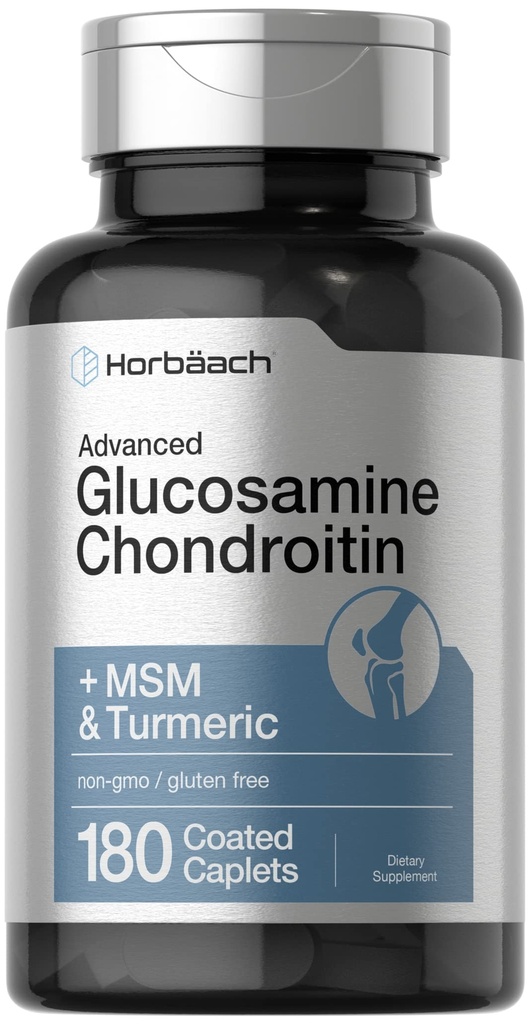 Horbäach Glukosamiini Chondroitin ... Plus MSM & Turmeeric... 180 päällystetty kapselit.