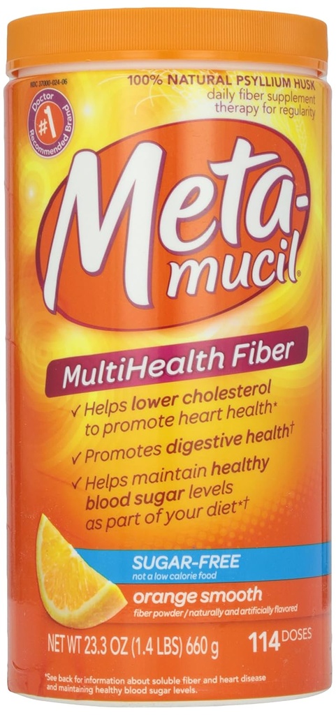 Metamucil, Smooth Texture, Sugar Free, Orange, Powder, 23,4 oz