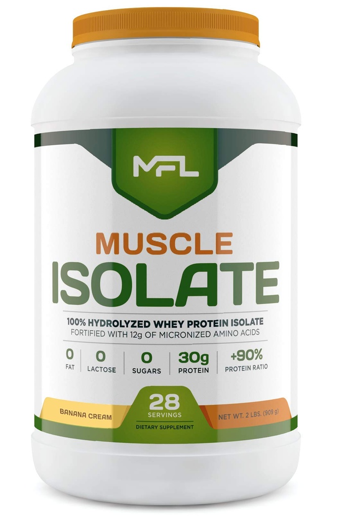 MFL 100% Isolate proteiini l 30g proteiinia l 12g Aminohapot l Keto Friendly l Low Carbs l 2 lbs. (Banana Cream)