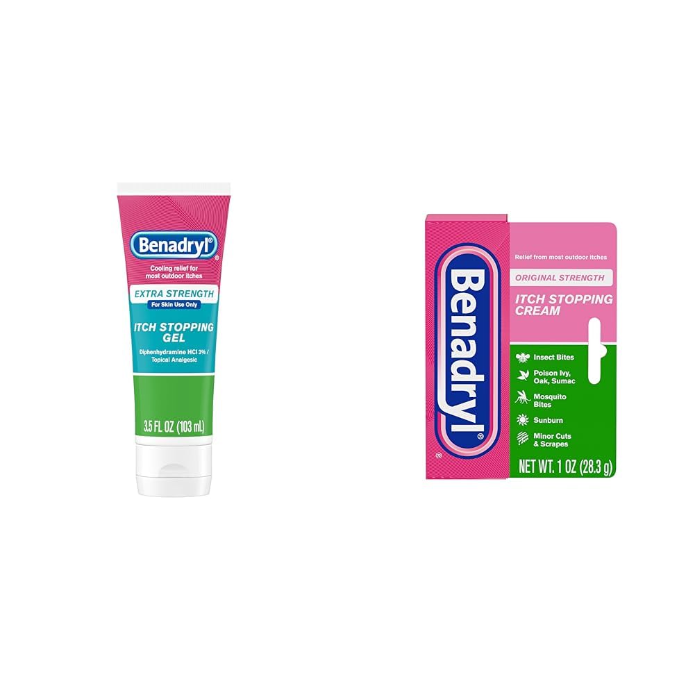 Benadryl Anti-Itch Gel & Cream Bundle Myrkyllinen Ivy Relief, Analgesic ulko kutinat, 3 Tuotteet