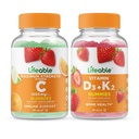 Elinkelpoinen C-vitamiini 1050 mg + D3-vitamiini + K2-vitamiini, Gummies Bundle - suuri kastike, vitamiini täydentää, gluteeniton, GMO-vapaa, pureskeltava Gummy
