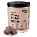 Perfekt Keto Pure Whey Protein Powder Isolate Delicious 100% Grass Fed Meal Replacement Shake No Artificials, Gluten Free, Soy Free, Non-GMO (Chocolate)