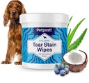 Petpost Tear Stain Remover Pyyhkeet koirille 100 Count Gentle Eye Wipes kanssa Juniper Berry & Coconut