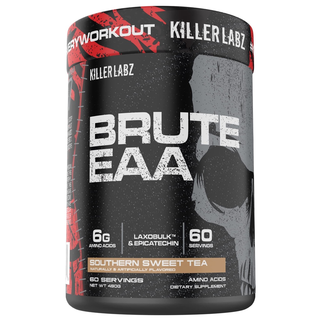 KILLER LABZ Brute EAA:n haaraketju & Essential Amino Acids ... 6g of Aminos to Accelerate Recovery and Lean Mass Gains 60 Servings (Eteläinen makea tee)