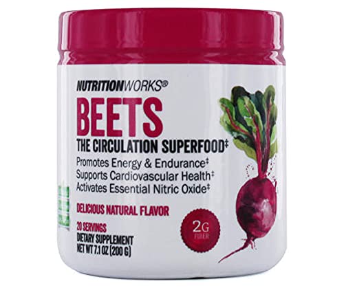 Nutrition Works Beets Superfood Powder Drink Mix for Energy and Endurance, 7,1 Oz.